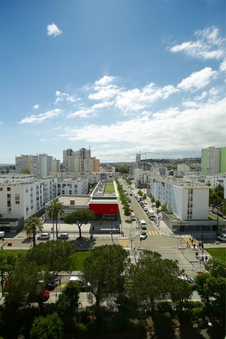vue aérienne des moulins